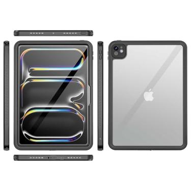 Imagem de SaharaCase Capa à prova d'água série Oasis para Apple iPad Pro 33.0 cm M4 (2024) - classificação IP68 de resistência à água, protetor de tela integrado, som claro, design à prova de crianças - preto