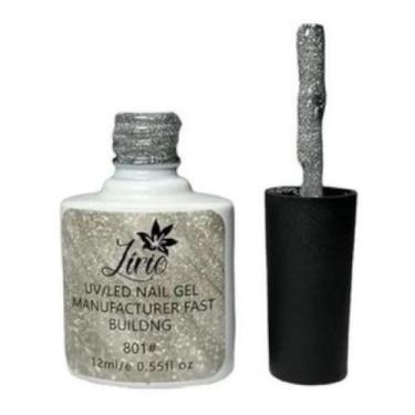 Imagem de Esmalte Gel Lirió Unha Profissional GRITTER PRATA REFLETIVO