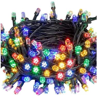 Imagem de Pisca Pisca Natalino 100 Leds 9 Metros 8 Funções Colorido – Uso Interno Decoração Festiva Tipo127v