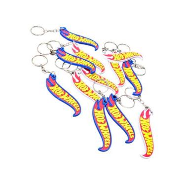 Imagem de Kit 10 Chaveiros Hotwells Lembrancinha Tema Festa Hot Wheels Carrinho 