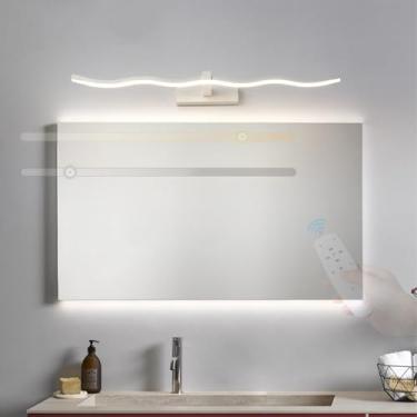 Imagem de GZZBMY Luz de espelho LED Lâmpadas de parede de banheiro com controle remoto Lâmpada de parede regulável Iluminação de imagem Moderna à prova d'água Iluminação de parede para espelho sala de estar