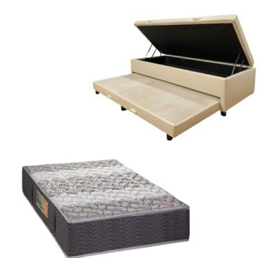 Imagem de Bicama Box Baú com Colchão de Espuma Orthopedic - Solteiro 88x188 (CORINO BEGE)