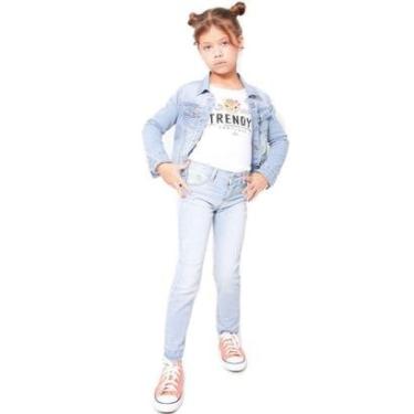 Imagem de Calça Infantil Jeans Skinny Feminina com Barra-Feminino