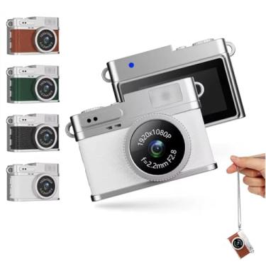 Imagem de Bewinner Mini Câmera de Keychain, 1080p 2MP Mini Thumb Câmera Digital Retro Com Cartão de Memória de 32 GB, Micro Camcorder de Tela Colorida de 0,96 Polegada para Estudo de Video Travel (Branco)