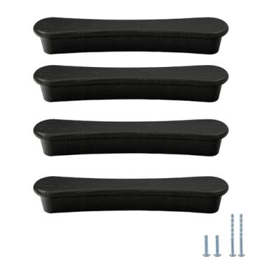 Imagem de Evionlin 4 puxadores de gaveta de madeira ASH pretos de 10 cm puxadores de armário de madeira para puxadores de cômoda de cozinha ou quarto