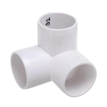 Imagem de Kozelo Pacote com 12 encaixes de tubulação de cotovelo de PVC SCH40 de 3 vias, encaixe em T de saída lateral de canto de cotovelo de PVC de 3 vias, conectores de tubo de grau de móveis para projeto