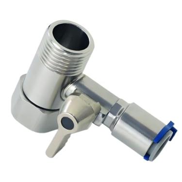 Imagem de Adaptador de fonte de água de latão 1/5.1 cm x 1/5.1 cm x 3/20.3 cm Tee Stop Valve – ideal para filtros de água RO (osmose reversa), cafeteiras, máquinas de gelo e divisores de linha de água PE em