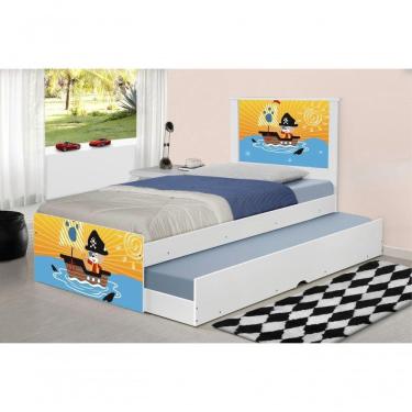 Imagem de Bicama Juvenil Adesivada Pirata Com Colchões