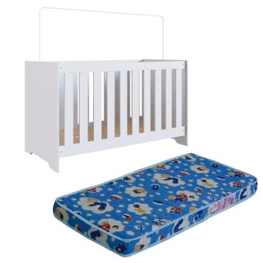 Imagem de Berço Mini Cama 3x1 Com Colchao La013 Branco Comm Branco