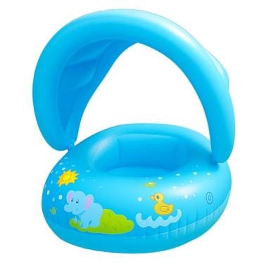 Imagem de Bóia Infantil com Cobertura de Proteção | Bote Inflável para Bebê com Pezinho – Piscina e Praia – 6 Meses a 3 Anos