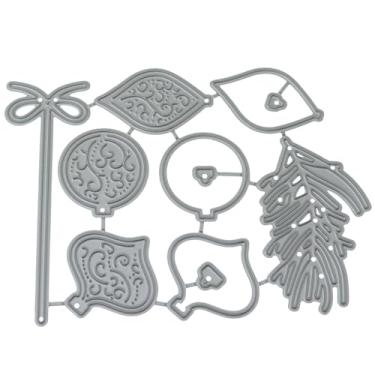 Imagem de XGNG 1 conjunto de lâmpadas de árvore de Natal em relevo, estêncil de metal, molde de lanterna, moldes de corte de aço carbono para scrapbook, manuseio de papel, álbuns de fotos, bolas penduradas DIY