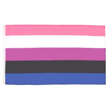 Imagem de AZ FLAG - Bandeira do Orgulho Genderfluid - 9,5 cm x 1,5 m - Faixa Genderqueer LGBT de poliéster 100D com dois ilhós de metal - Resistente ao desbotamento - Cores vivas - 90 cm x 1,5 m - 150 x 90 cm