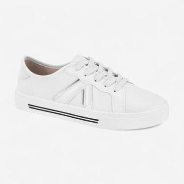 Imagem de Tênis Moleca Casual Feminino Branco, Branco, Prata, 37
