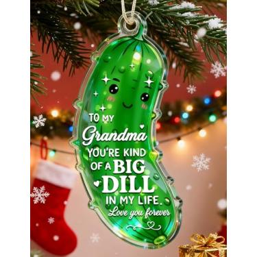 Imagem de MAMAGIFTREE Engraçado vovó, enfeite de picles de Natal, enfeite de árvore de cristal de Natal, melhor presente de aniversário para avó de netos
