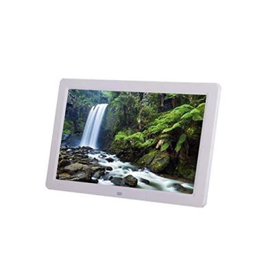 Imagem de OKPJFHS Moldura HD ultrafina de 43.2 cm, álbum de fotos digital eletrônico, máquina de publicidade montada na parede, tela LED 1440 x 900 (branco-43.2 cm