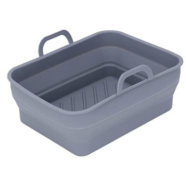 Imagem de Forros de silicone para fritadeira a ar MUNEFE, panela de silicone para fogão a ar, substituição retangular da bandeja do forro da fritadeira para acessórios de cozinha (Cinza)