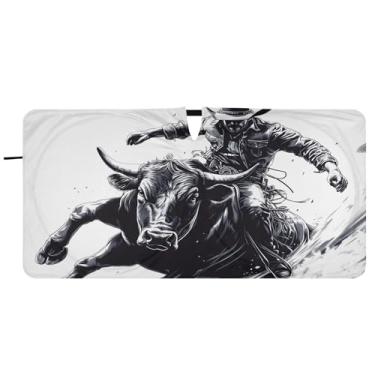 Imagem de CEBUGI Para-brisa de carro dobrável para-sol touro escuro persianas de janela de carro guarda-chuva para-brisa frontal para-sol para acessórios de carro legal bloqueador solar refletivo de carro, M