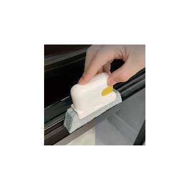 Imagem de 1 esfregão de janela embutido limpador de vidro 2 em 1 para manchas persistentes trilhos de janela molduras de portas cantos difíceis de alcançar, cinza