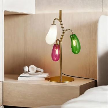 Imagem de OUFULA Abajur Moderno Criativo com Design Diferente para Decoração de Sala Quarto Hotel Escritório Luminarias de Mes para Cabeceira (A)