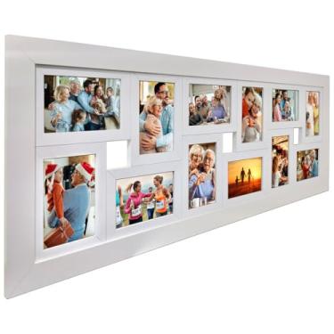 Imagem de Painel Quadro Multifotos Com Vidro Fotos 10x15cm Para Parede- Quadro Multifotos para Parede(Branco)