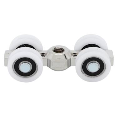Imagem de GLOGLOW Rolo de Porta Deslizante, Aço e Material POM, 4 Rodas, Capacidade de Carga de 150 Kg, Comprimento de 2,8 Polegadas, para Portas Deslizantes Suspensas e Ferragens Domésticas de Móveis