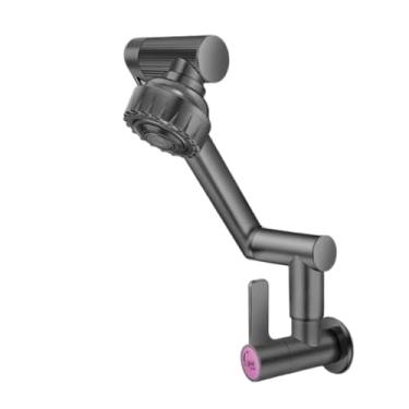 Imagem de Torneira Monocomando Inox Aço Escovado Pia Cozinha Misturador Spray(Montado na parede (preto))