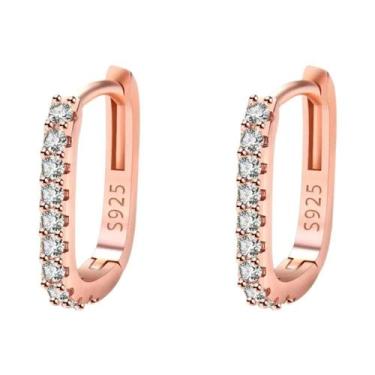 Imagem de Brincos De Argola Em Prata Esterlina 925 Com Cristal De Zircônia Para 