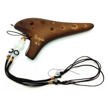 Imagem de ocarinas ocarinas ocarinas 12 furos alto 12sc/sg/sf tocando ocarina defumada portátil adulto estudante fácil de aprender instrumento ocarina presente piccolo