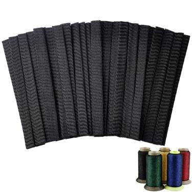 Imagem de GORGECRAFT 100 pçs protetor de carretel de rede de linha 120 mm de comprimento redes protetoras de escova cosmética preto carretel de malha abraçadores para diferentes tamanhos de máquina de costura
