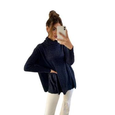 Imagem de  Blusa Poncho de tricot feminino moda outono/inverno  SKU319 - Três To