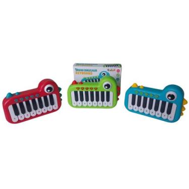 Imagem de Teclado Infantil Brinquedo Bebe Menino Menina Dinossauro Com Sons e Lu
