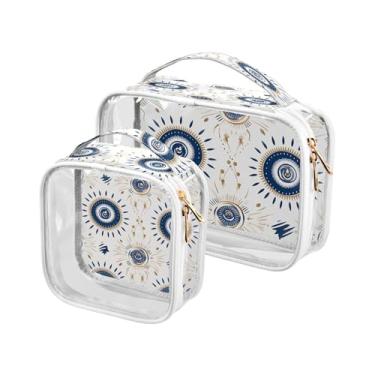 Imagem de xigua Bolsa de maquiagem com olho turco para mulheres, bolsa de cosméticos de viagem, bolsa de higiene portátil à prova d'água para viagens, férias, organização de banheiro