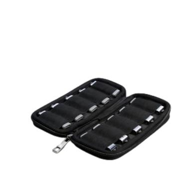 Imagem de 1 capa protetora para pen drive USB, bolsa de armazenamento de acessórios eletrônicos com capacidade USB, bolsa de armazenamento macia preta, adequada para uso a longo prazo (10 grades)