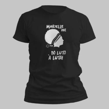 Imagem de Camisa Camiseta Unissex Marielle Vive Do Luto A Luta 100 Algodão Confo