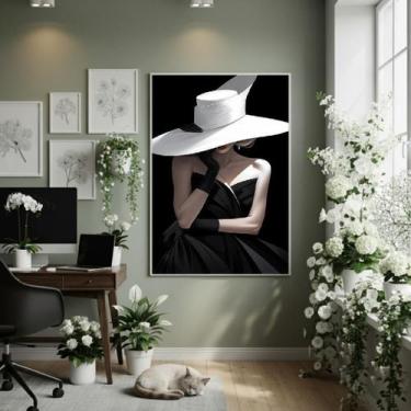 Imagem de Quadro Decor Mulher De Gala 70X50Cm Mold Branca - Quadros On-Line