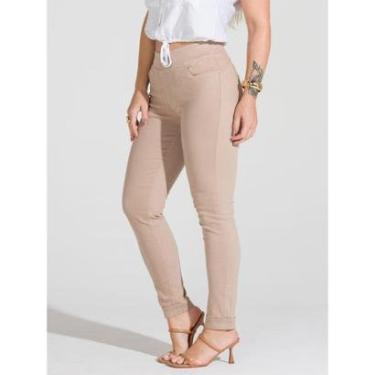 Imagem de Calça Feminina Jeans Cigarrete Jogging Lycra Cintura Alta Empina Bumbum Modeladora-Feminino