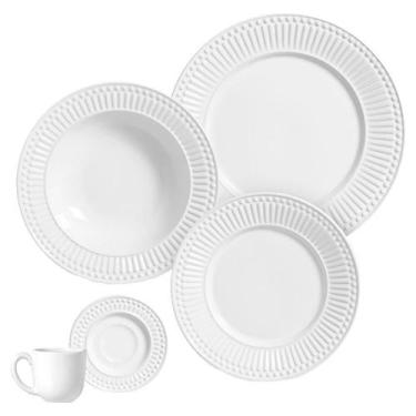 Imagem de Aparelho de Jantar/Chá Porto Brasil Roma  20 Peças, Cerâmica, Branco