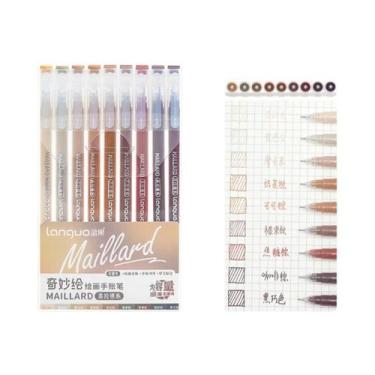 Imagem de Conjunto De Canetas Gel Morandi Color 0.5mm 9 Peças Tinta Suave Para E