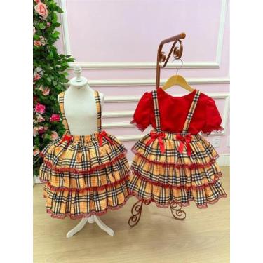 Imagem de Conjunto Adulto Junino Camisa Vermelha Encanto Caipira - Festas Junina