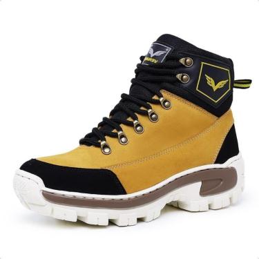 Imagem de Bota Coturno Masculino Couro Fechamento Cadarço Solado Microexpandido Costurado Palmilha Em Gel-Masculino