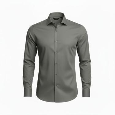 Imagem de Camisa Manga Longa Masculina Social Slim Fit Confortável Estilo Casual