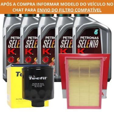 Imagem de Kit Troca de Óleo 5L Petronas Selenia K 15W40 + Filtro de Óleo Tecfil 