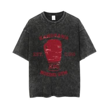 Imagem de Camiseta Unissex Vintage De Algodão Lavado Anime Hajime No Ippo Kamoga