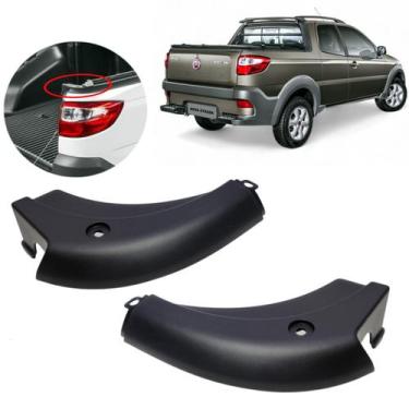 Imagem de Par Moldura Acabamento Canto Caçamba Fiat Strada Trekking 2014 2015 20