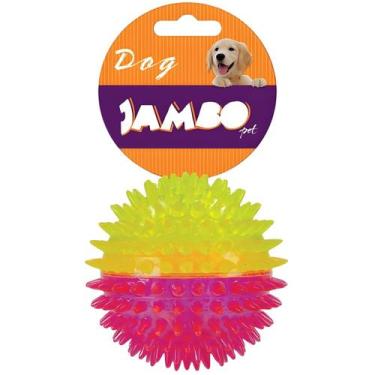 Imagem de Brinquedo Mordedor Bola Para Cachorros Cães Tpr Espinho Dual Color Méd