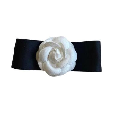 Imagem de Broche De Flor Camélia De Veludo Com Laço, Estilo Colegial Feminino, A