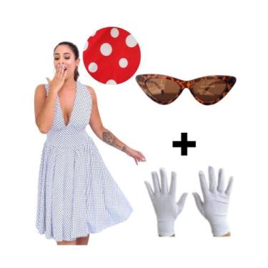 Imagem de Fantasia Vestido Anos 60 Completa Anos 70 80 Vintage Adulto Feminino R