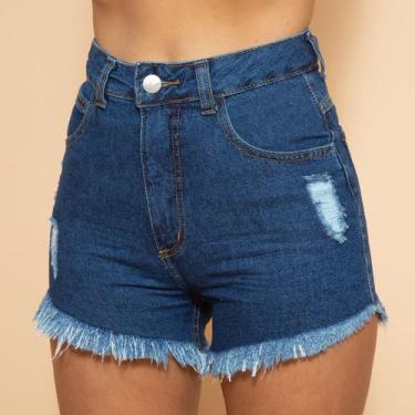 Imagem de Short Jeans Hot Pants Algarve Lavagem Escura Lady Rock