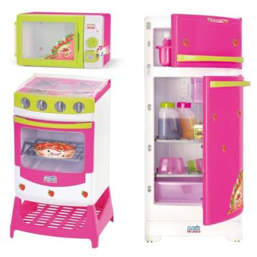 Imagem de Cozinha Infantil Fogão + Geladeira + Microondas Super Kit - Magic Toys