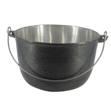 Imagem de Caldeirão Aluminio Batido Craqueado Preto com Alça 1,7 litro